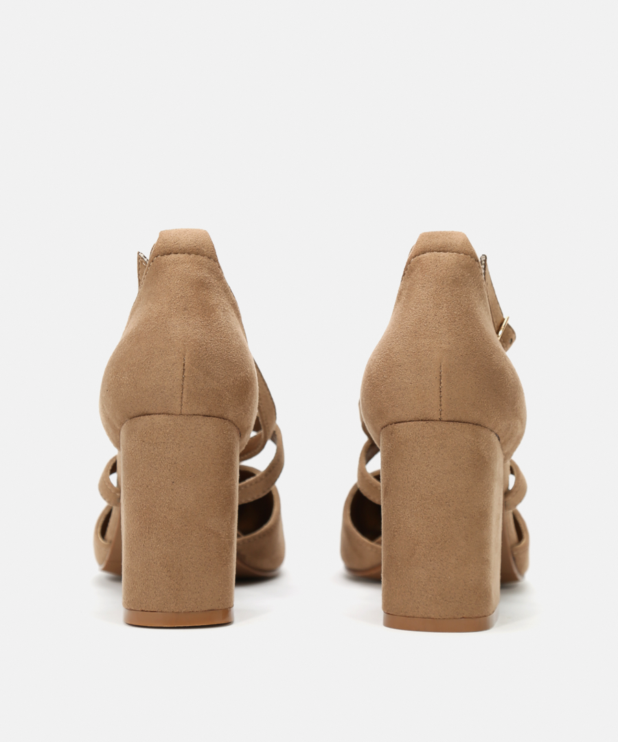 Zapatos tac&oacute;n tiras cruzadas image number null